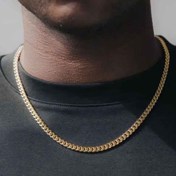 Golden stainless steel necklace 23.62 inches - Picture 6 of 7